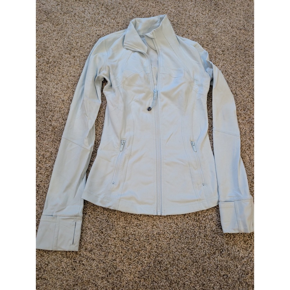 Lululemon Define Jacket Light Blue Full Zip Luon Yoga Track Jacket Size 4